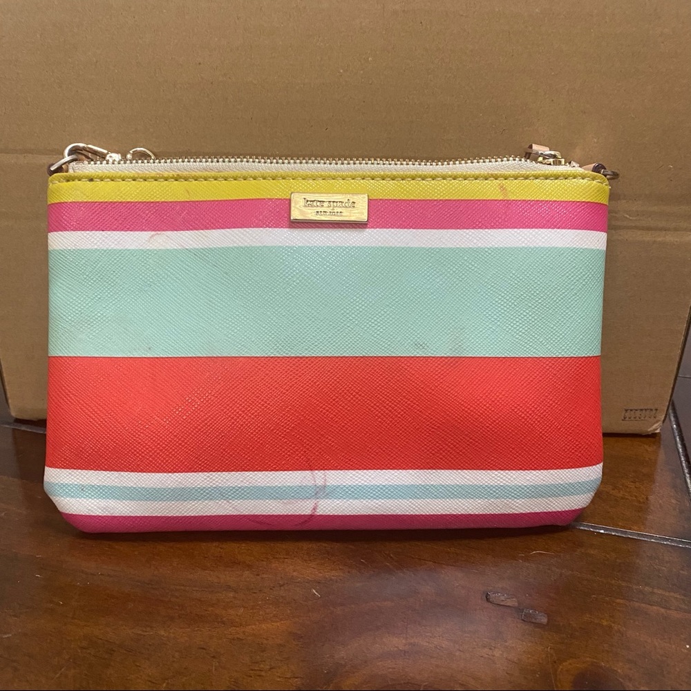 Kate Spade stripe wristlet